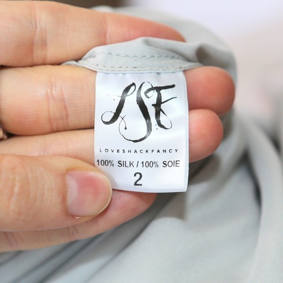 $525 LoveShackFancy - Black/White 100% Silk Racer Dress - Women's Size 2 NEW NWT - Picture 10 of 11